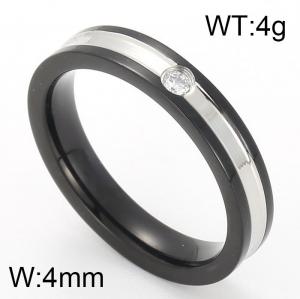 Stainless Steel Stone&Crystal Ring - KR46443-K