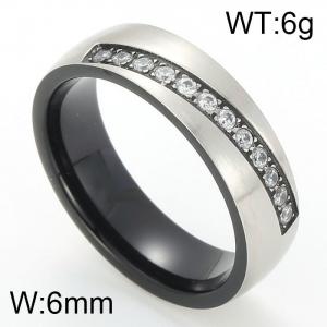 Stainless Steel Stone&Crystal Ring - KR46772-K