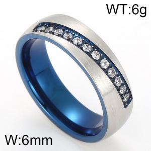 Stainless Steel Stone&Crystal Ring - KR46779-K