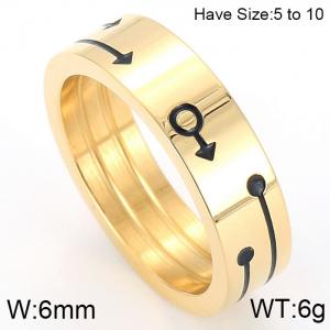 Stainless Steel Gold-plating Ring - KR47295-K