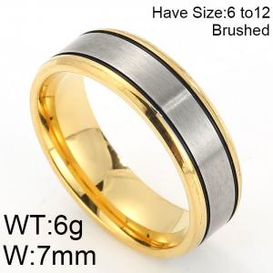 Stainless Steel Gold-plating Ring - KR47305-K