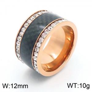 Stainless Steel Stone&Crystal Ring - KR47313-K