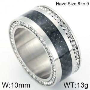 Stainless Steel Stone&Crystal Ring - KR47315-K