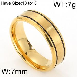 Stainless Steel Gold-plating Ring - KR47323-K