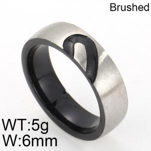 Stainless Steel Black-plating Ring - KR47378-K
