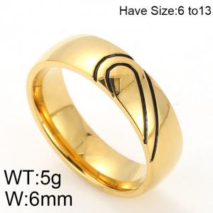 Stainless Steel Gold-plating Ring - KR47880-K