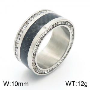 Stainless Steel Stone&Crystal Ring - KR47889-K