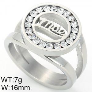 Stainless Steel Stone&Crystal Ring（ Mother's Day） - KR47892-K