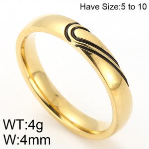 Stainless Steel Gold-plating Ring - KR47910-K