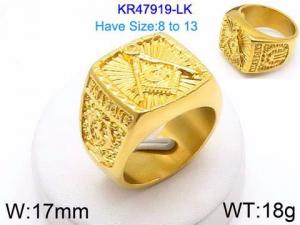 Stainless Steel Gold-plating Ring - KR47919-LK