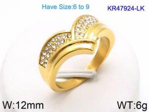 Stainless Steel Stone&Crystal Ring - KR47924-LK