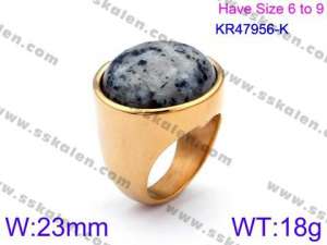 Stainless Steel Stone&Crystal Ring - KR47956-K