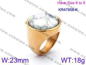 Stainless Steel Stone&Crystal Ring - KR47958-K