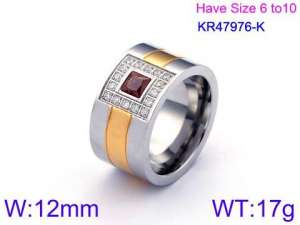 Stainless Steel Stone&Crystal Ring - KR47976-K