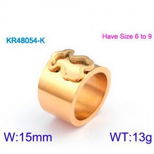 Stainless Steel Gold-plating Ring - KR48054-K