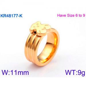 Stainless Steel Gold-plating Ring - KR48177-K