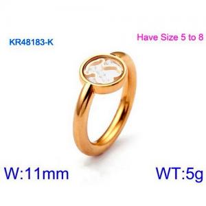 Stainless Steel Gold-plating Ring - KR48183-K