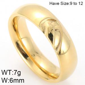 Stainless Steel Gold-plating Ring - KR48425-K