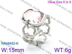 Stainless Steel Stone&Crystal Ring - KR48452-K