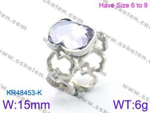 Stainless Steel Stone&Crystal Ring - KR48453-K