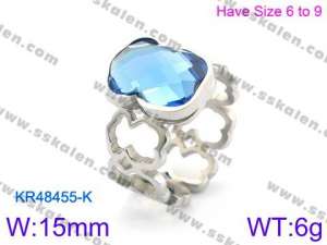 Stainless Steel Stone&Crystal Ring - KR48455-K