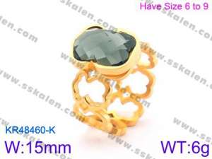 Stainless Steel Stone&Crystal Ring - KR48460-K