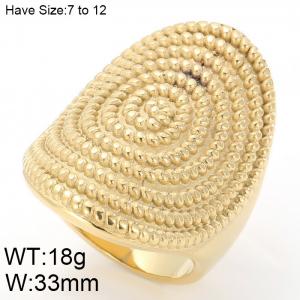 Stainless Steel Gold-plating Ring - KR48504-K