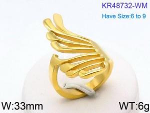 Stainless Steel Gold-plating Ring - KR48732-WM