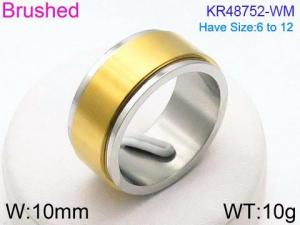 Stainless Steel Gold-plating Ring - KR48752-WM
