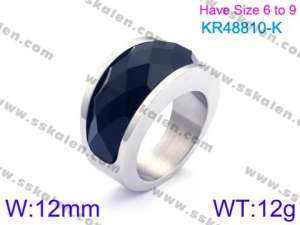 Stainless Steel Stone&Crystal Ring - KR48810-K