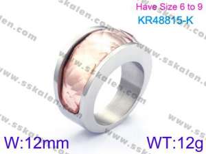 Stainless Steel Stone&Crystal Ring - KR48815-K