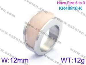 Stainless Steel Stone&Crystal Ring - KR48816-K