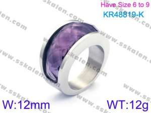 Stainless Steel Stone&Crystal Ring - KR48819-K