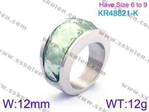 Stainless Steel Stone&Crystal Ring - KR48821-K