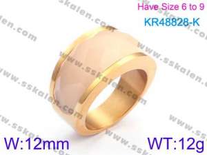 Stainless Steel Stone&Crystal Ring - KR48828-K