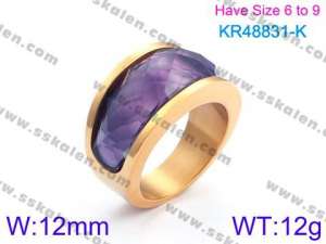 Stainless Steel Stone&Crystal Ring - KR48831-K