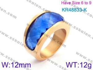 Stainless Steel Stone&Crystal Ring - KR48832-K