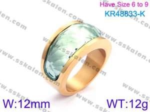 Stainless Steel Stone&Crystal Ring - KR48833-K