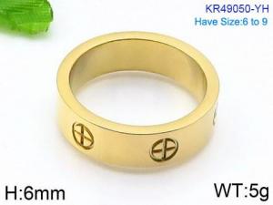 Stainless Steel Gold-plating Ring - KR49050-YH