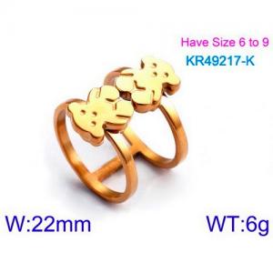 Stainless Steel Gold-plating Ring - KR49217-K