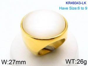Stainless Steel Stone&Crystal Ring - KR49343-LK
