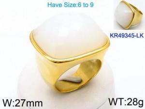 Stainless Steel Stone&Crystal Ring - KR49345-LK