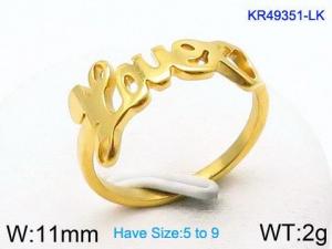 Stainless Steel Gold-plating Ring - KR49351-LK