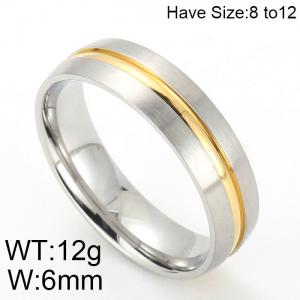 Stainless Steel Gold-plating Ring - KR49512-K