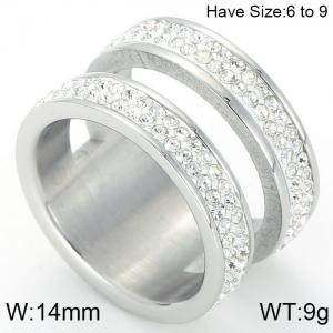 Stainless Steel Stone&Crystal Ring - KR50222-K