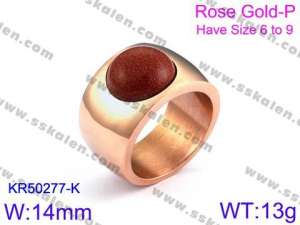 Stainless Steel Stone&Crystal Ring - KR50277-K