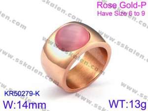 Stainless Steel Stone&Crystal Ring - KR50279-K