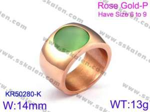 Stainless Steel Stone&Crystal Ring - KR50280-K