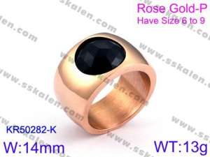 Stainless Steel Stone&Crystal Ring - KR50282-K