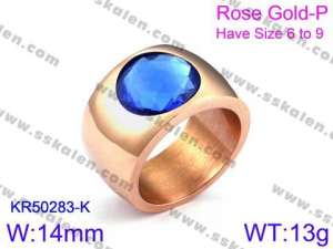 Stainless Steel Stone&Crystal Ring - KR50283-K